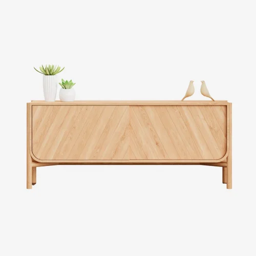 Wooden rounded cabinet