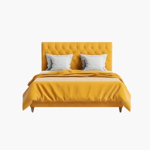 Bed with wood frame